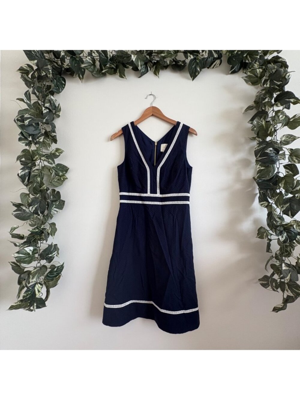 Kate Spade California Dreaming Jacquard A-Line Dress Navy NWT Size 6